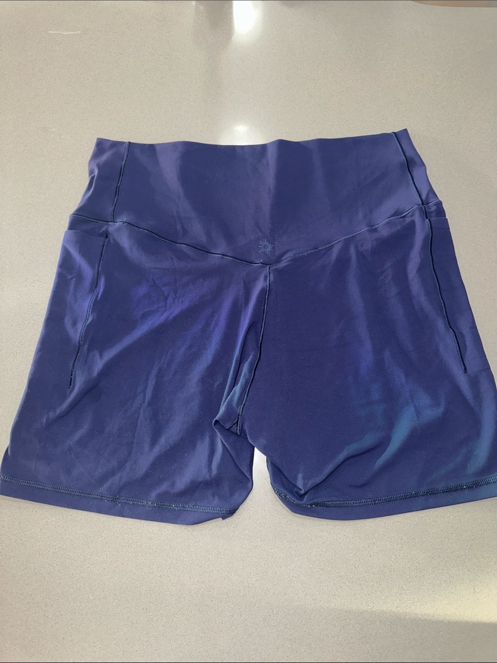 aerie Navy High-Waist Athletic Shorts with Side Pockets